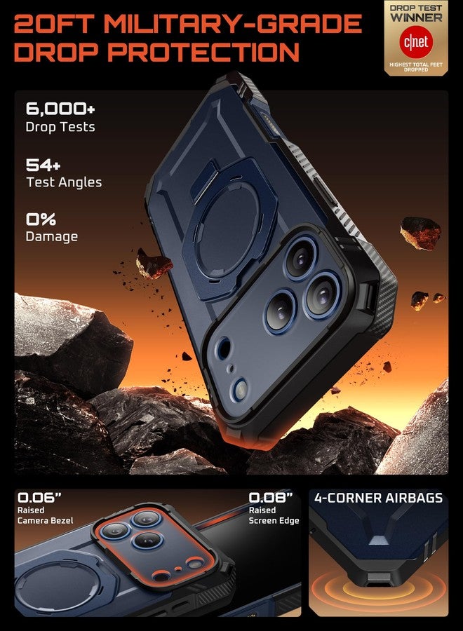 سوبكيس جراب SUPCASE لهاتف iPhone 17 Pro مع واقي شاشة من الزجاج المقوى (UBGrip Pro)، [متوافق مع MagSafe] [حامل مدمج] جراب مغناطيسي متين لكامل الجسم، أزرق سماوي - Image 3