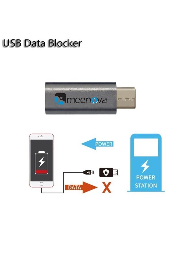 Meenova 2023 Upgraded USB C Data Blocker Pro, USB-C Female to USB C Male Adapter, 5A50V 20V3A60W with Smart chip, Security Converter to Protect Data, Juice-Jack Defender Protect Against Juice Jacking, Grey - Image 4