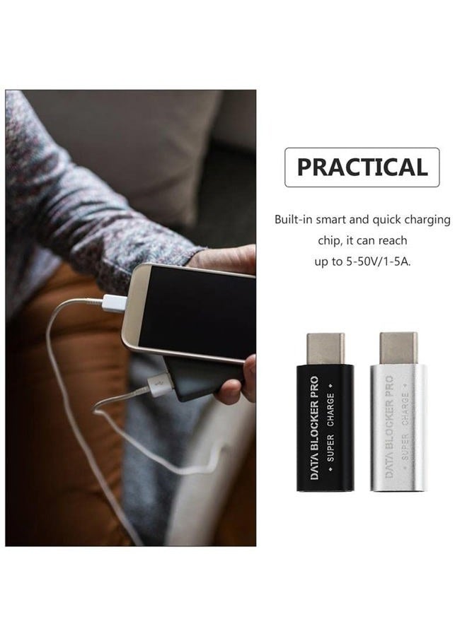 Meenova 2023 Upgraded USB C Data Blocker Pro, USB-C Female to USB C Male Adapter, 5A50V 20V3A60W with Smart chip, Security Converter to Protect Data, Juice-Jack Defender Protect Against Juice Jacking, Grey - Image 3