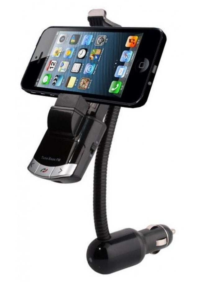X-level - Bluetooth Phone Mount Hands-Free MP3 Player LED Screen Car Phone Holder with FM Transmitter and USB Port - Image 1