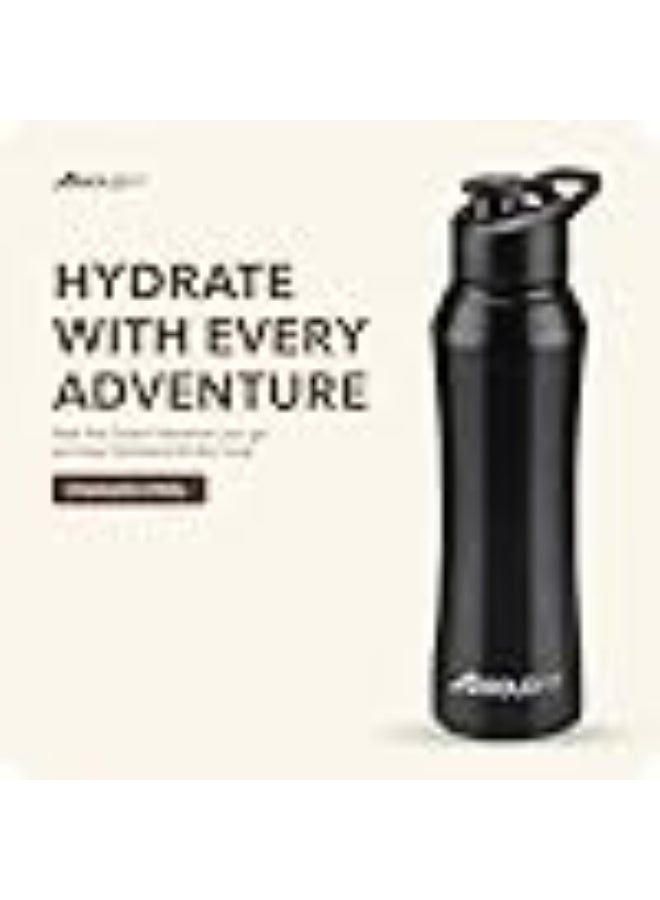 Boldfit Water Bottles Stainless Steel Water Bottle 1 Litre for School, Office, Home, Gym 1 Litre Sipper for Men Leakproof, Rust Free - 1000 ml Black (Pack of 2) - Image 3