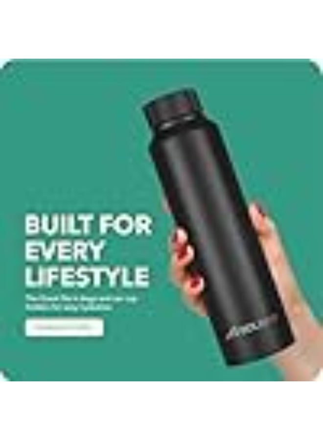 Boldfit Water Bottles Stainless Steel Water Bottle 1 Litre for School, Office, Home, Gym 1 Litre Sipper for Men Leakproof, Rust Free - 1000 ml Black (Pack of 2) - Image 4