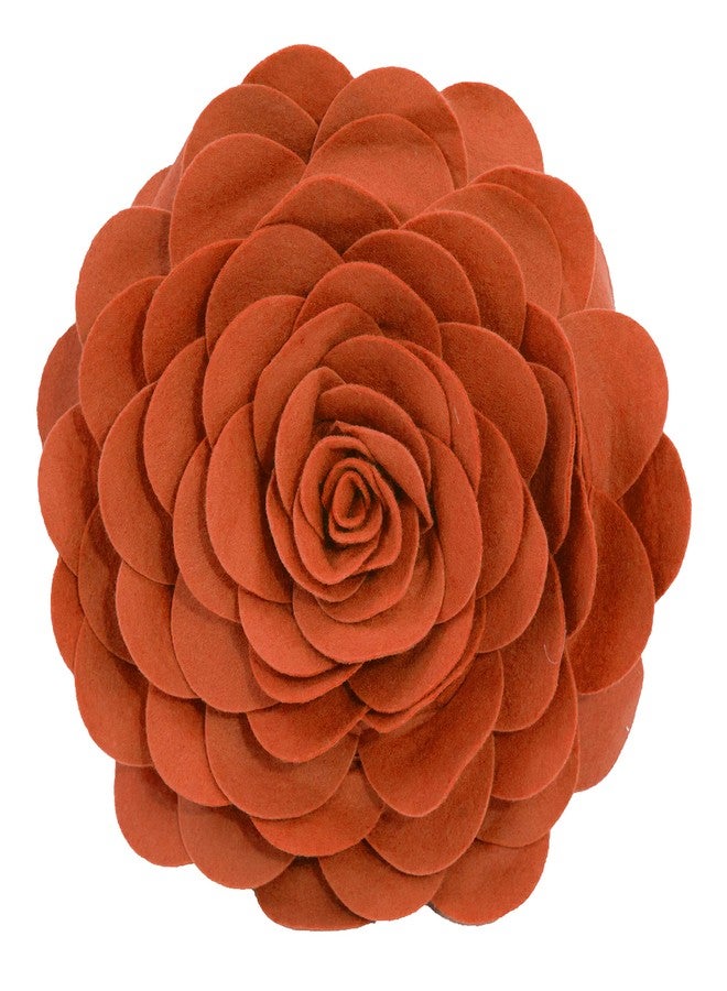 Fennco Styles Eva's Flower Garden Decorative Filled Throw Pillow 13" Round - Terracotta Floral Accent Pillow for Home, Couch, Bed, Living Room, Holiday and Office Décor - Image 1