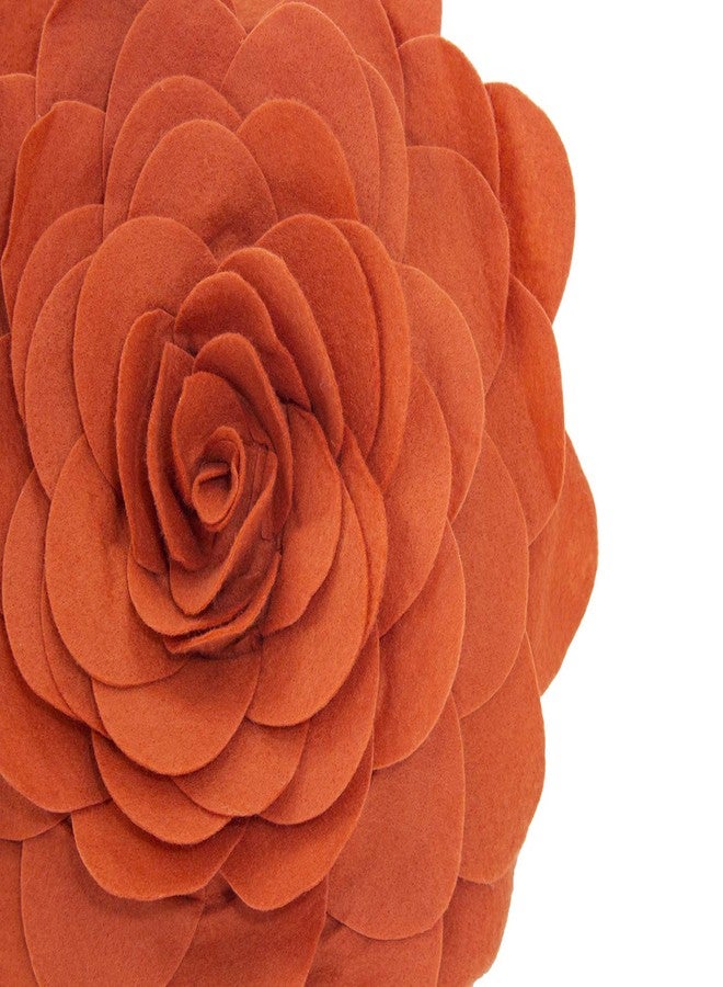 Fennco Styles Eva's Flower Garden Decorative Filled Throw Pillow 13" Round - Terracotta Floral Accent Pillow for Home, Couch, Bed, Living Room, Holiday and Office Décor - Image 3