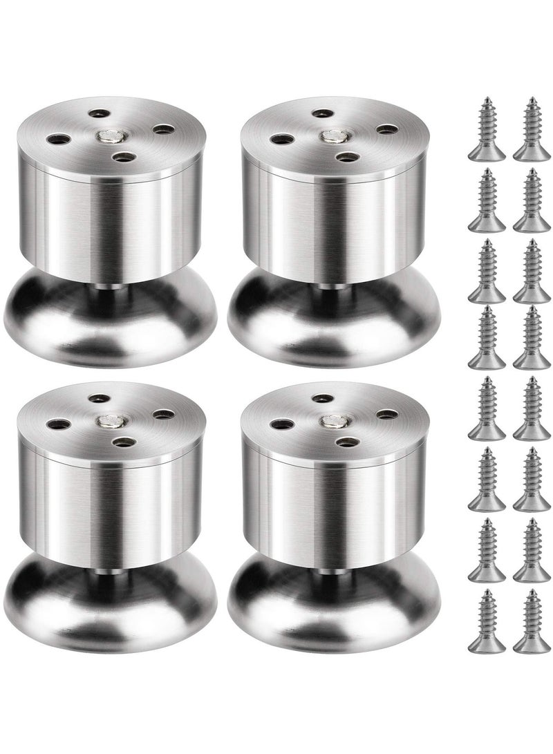 SYOSI Adjustable Furniture Legs, 4PCS Stainless Steel Cabinet Feet with Screws, Metal Furniture Legs for Desk Feet, Kitchen, Office, Bedroom, Sofa, Table Bed (Adjustable Height 0-10mm)  - Image 1