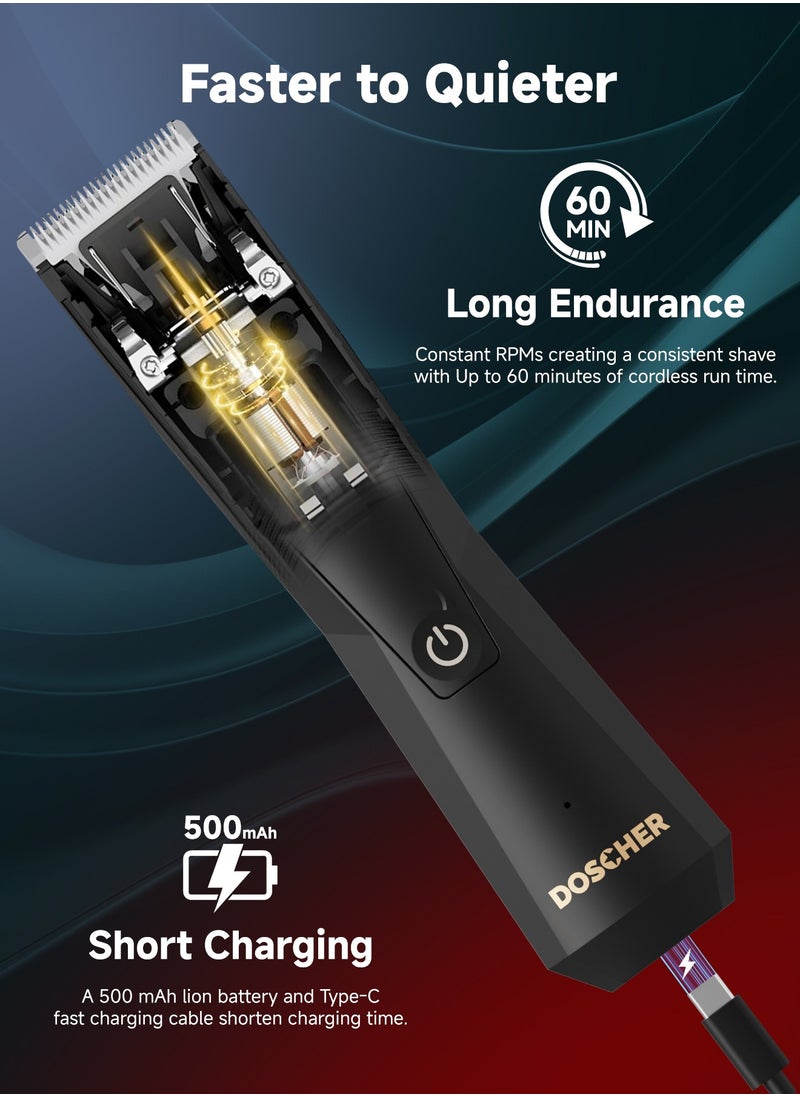DOSCHER - Body Hair Trimmer for Men,Men Groomer for Body - Wet/Dry , Replaceable Ceramic Heads, Waterproof Razor - Image 1