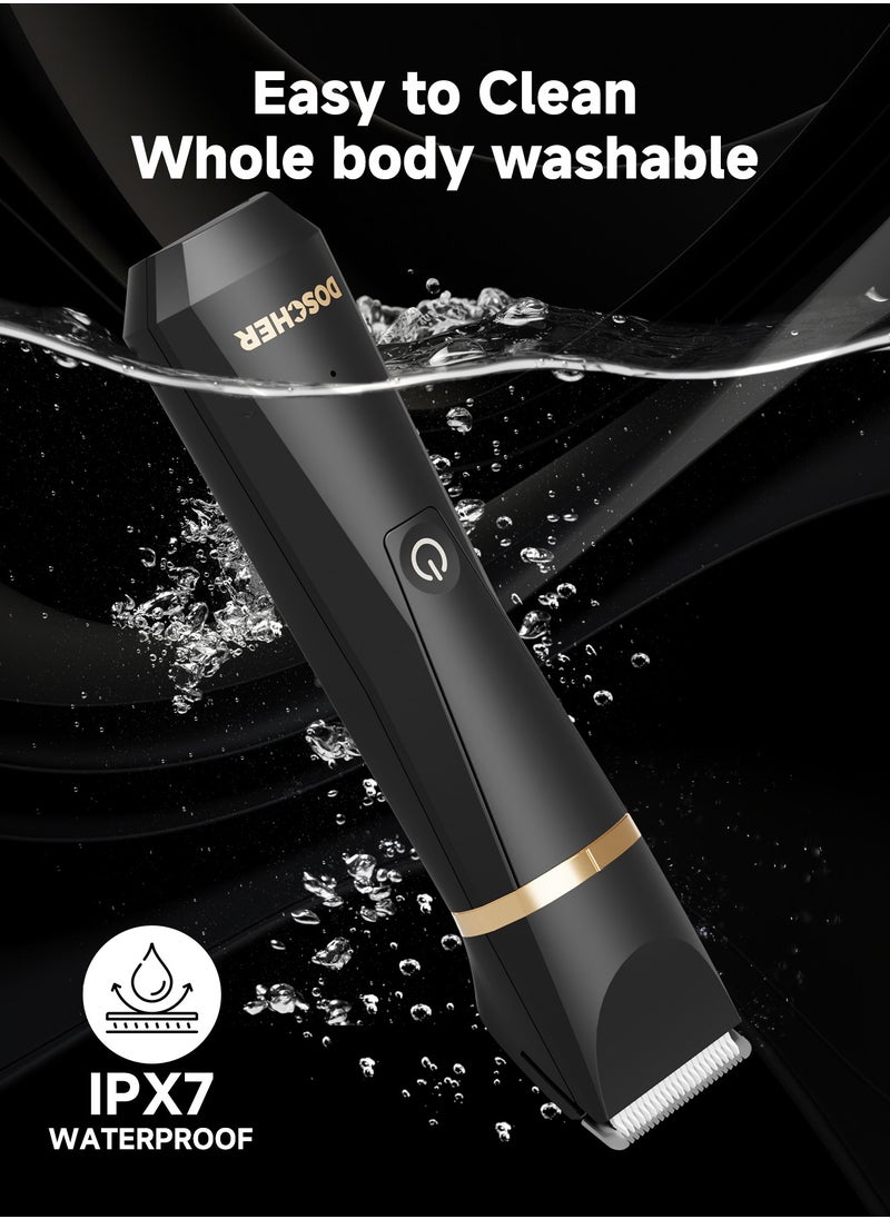 DOSCHER - Body Hair Trimmer for Men,Men Groomer for Body - Wet/Dry , Replaceable Ceramic Heads, Waterproof Razor - Image 1