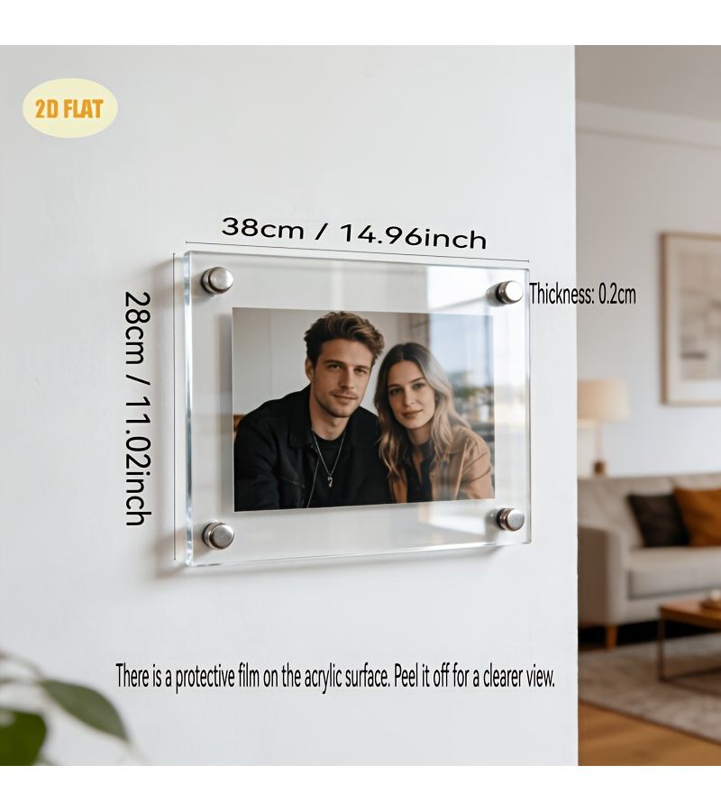 Custom 2D Transparent Acrylic Wall Frame 31x31cm 12 20x12 20inch For Hanging Personalized Photos Modern Minimalist Home Decor - Image 5