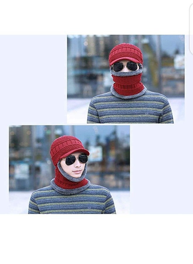 JMP Fleece Windproof Multi Functional Winter Face Mask, Balaclava, Neck Warmer, Cap and Bandana (Red) - Image 2