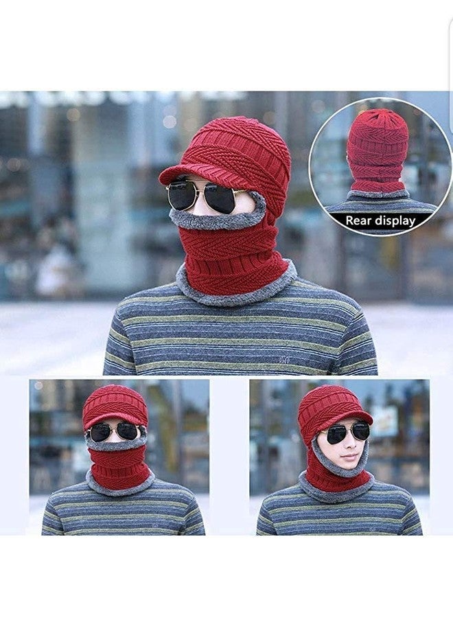 JMP Fleece Windproof Multi Functional Winter Face Mask, Balaclava, Neck Warmer, Cap and Bandana (Red) - Image 3