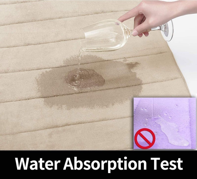 HAPPY BORN Water Absorbent mats for Bathroom KitchenSoft Non Slip Memory Foam Bath mat for After ShowerComfortable Washable Door mat for Home Entrance Living Room Bedroom Office Pack of 1 - Image 3