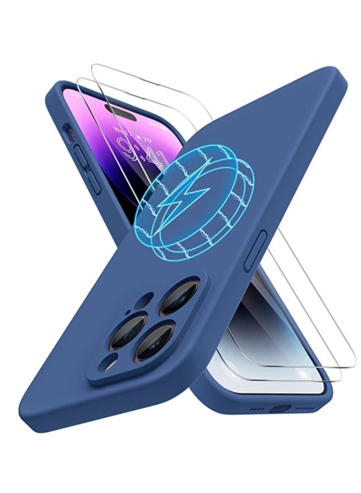 ELTRAZONE iPhone 14 Pro Max Case, with 2 Pack Screen Protectors,[Upgraded Enhanced Camera Protection],Shockproof Liquid Silicone Case 6.7 inch - Image 1