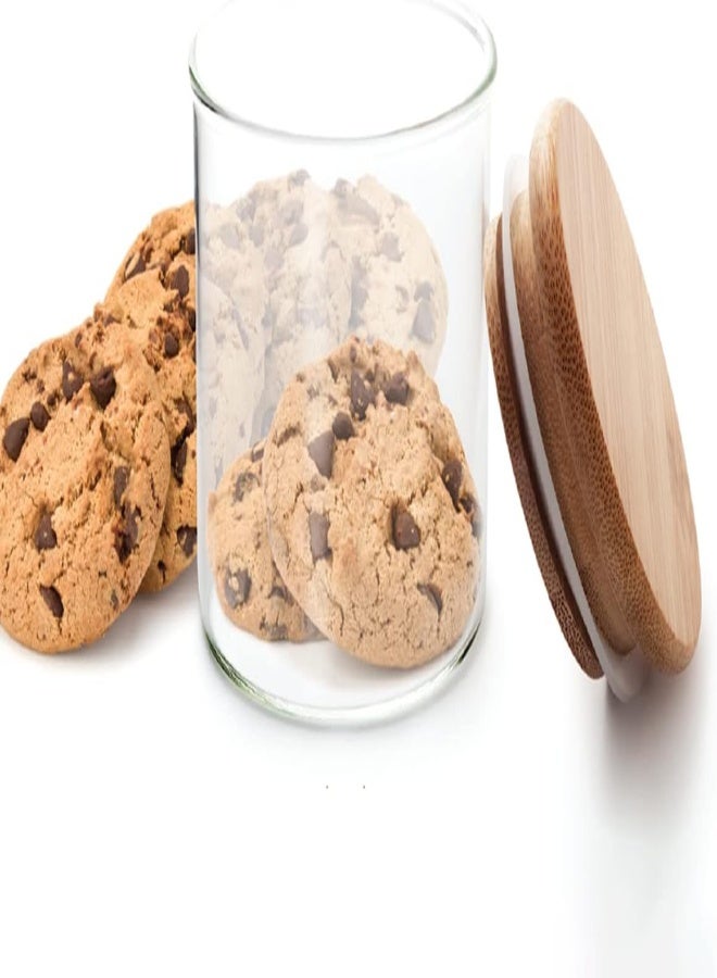 AKDC  Glass Jar With Bamboo Lid, 680 Ml Capacity - Image 3