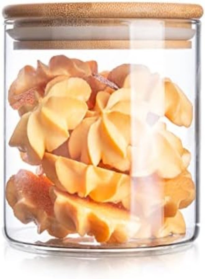 AKDC  Glass Jar With Bamboo Lid, 680 Ml Capacity - Image 1