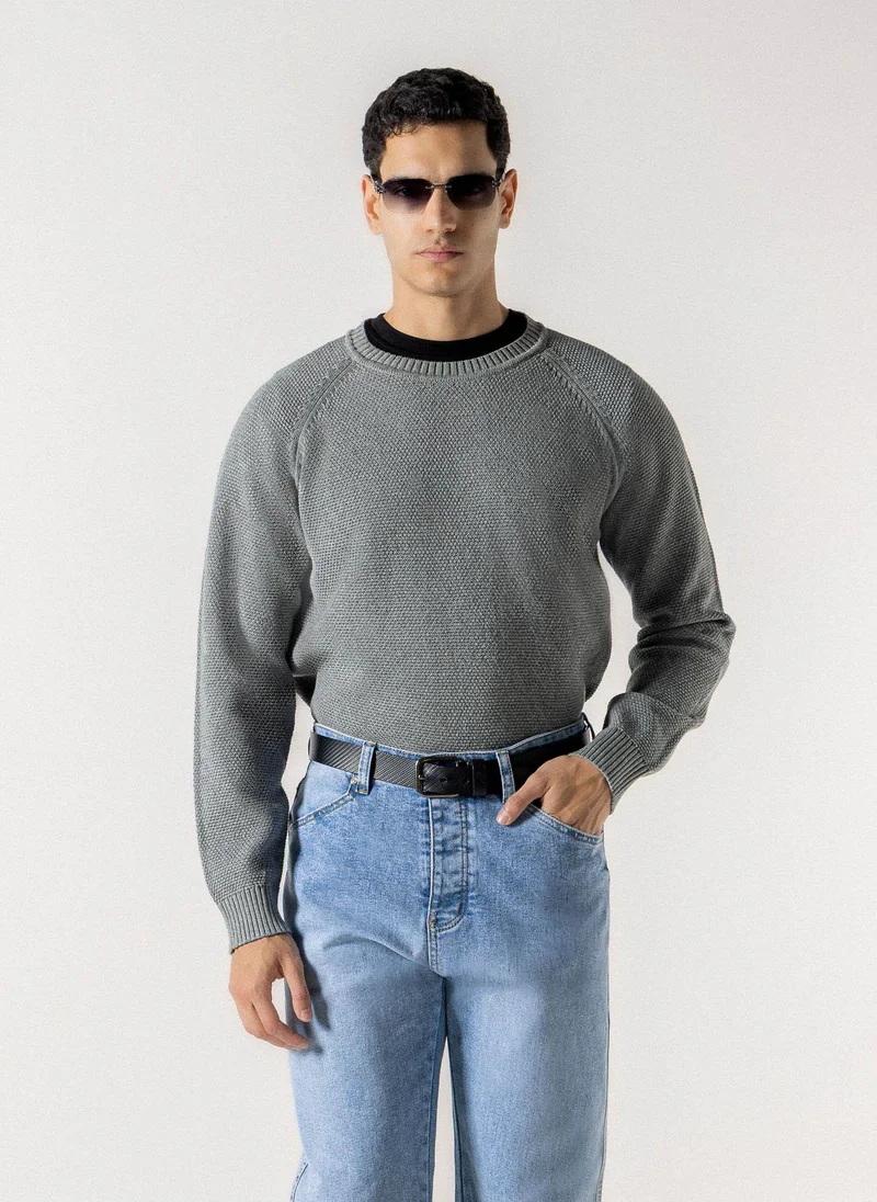 شايبس TEXTURED RAGLAN CREW NECK SWEATER