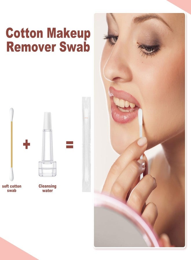 Twoworld Cotton Swabs,Cotton Makeup Remover Swabs,Eye & Lip Sticks Remover,Liquid-Filled Makeup Remover Swabs Disposable Cotton Swabs for Eye/Lip/Eyebrow/Eyelash Makeup (Pack of 100) - Image 3