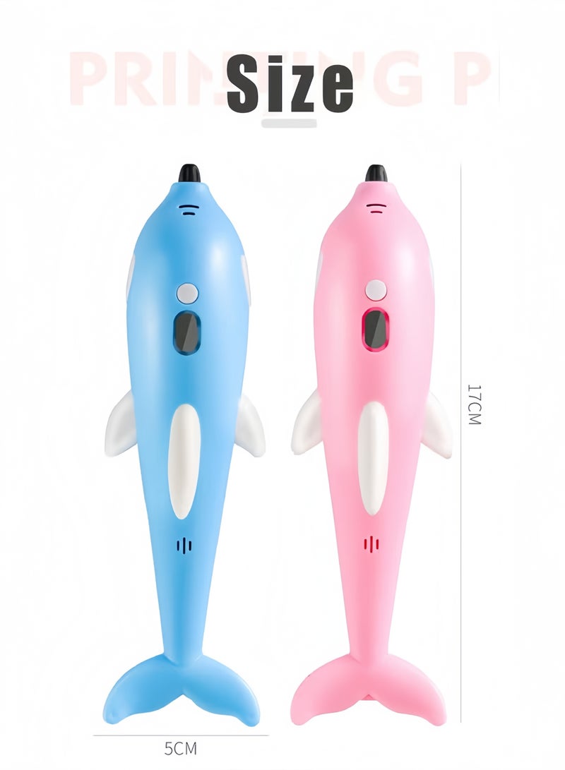 3D Pen for Kids 3D Printing Pen Printing Paper Painting Graffiti Template with Display Adjustable Temperature and Speed DIY Gift Present for Graffiti, Drawing, Model Making (Pink)  - Image 2