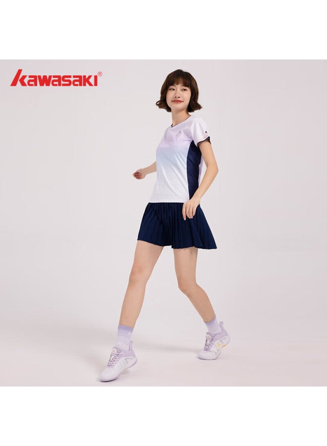Kawasaki Women's Professional Badminton Short Sleeve Round Neck Quick Dry T-shirt B2977 Micro Grape Purple 2XL - Image 2