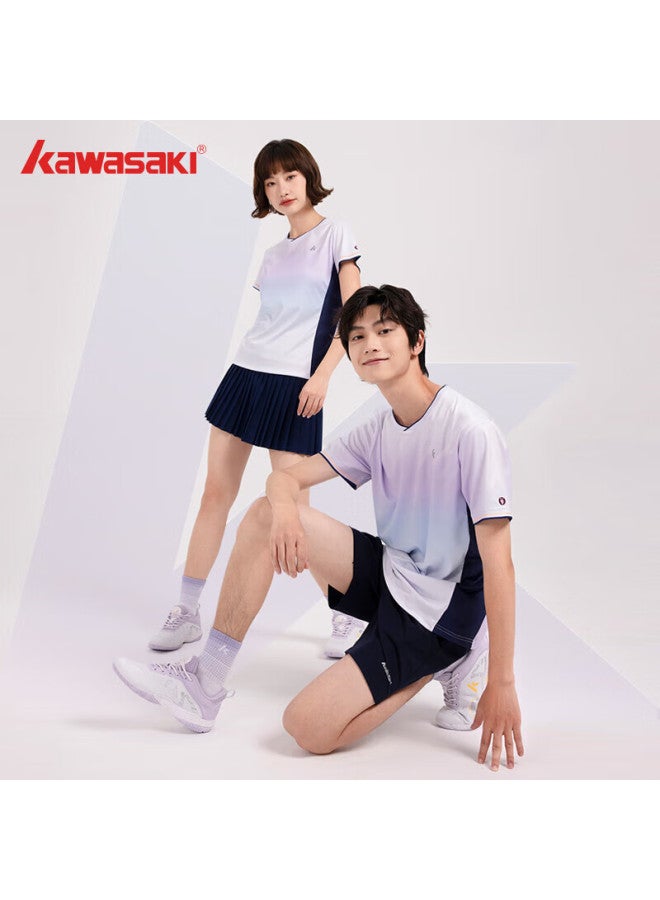 Kawasaki Women's Professional Badminton Short Sleeve Round Neck Quick Dry T-shirt B2977 Micro Grape Purple 2XL - Image 5