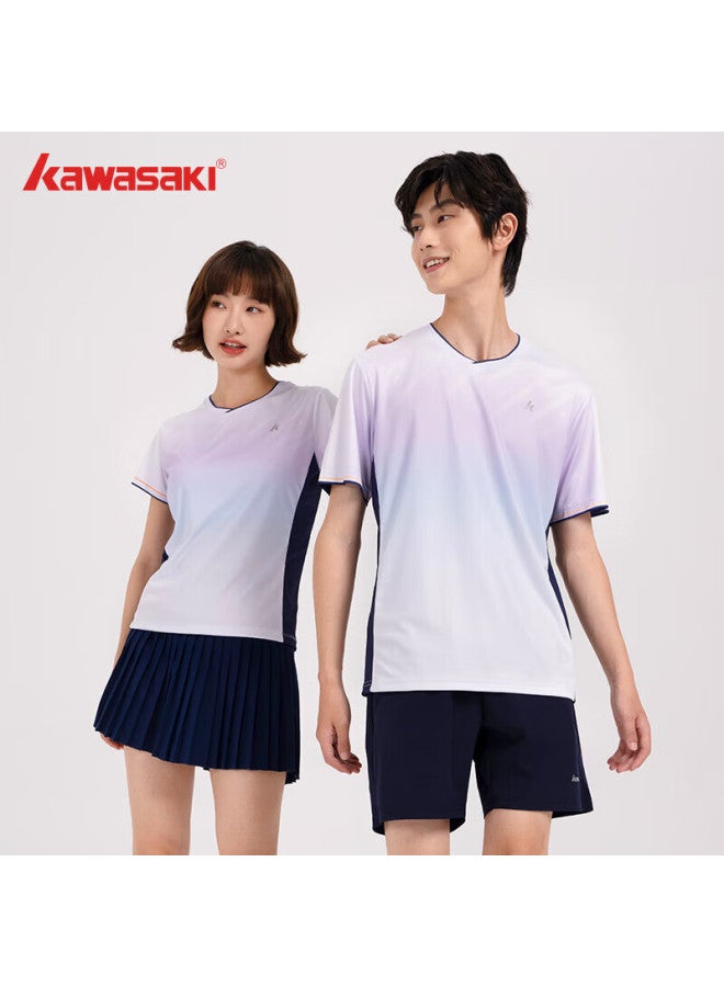 Kawasaki Women's Professional Badminton Short Sleeve Round Neck Quick Dry T-shirt B2977 Micro Grape Purple 2XL - Image 4