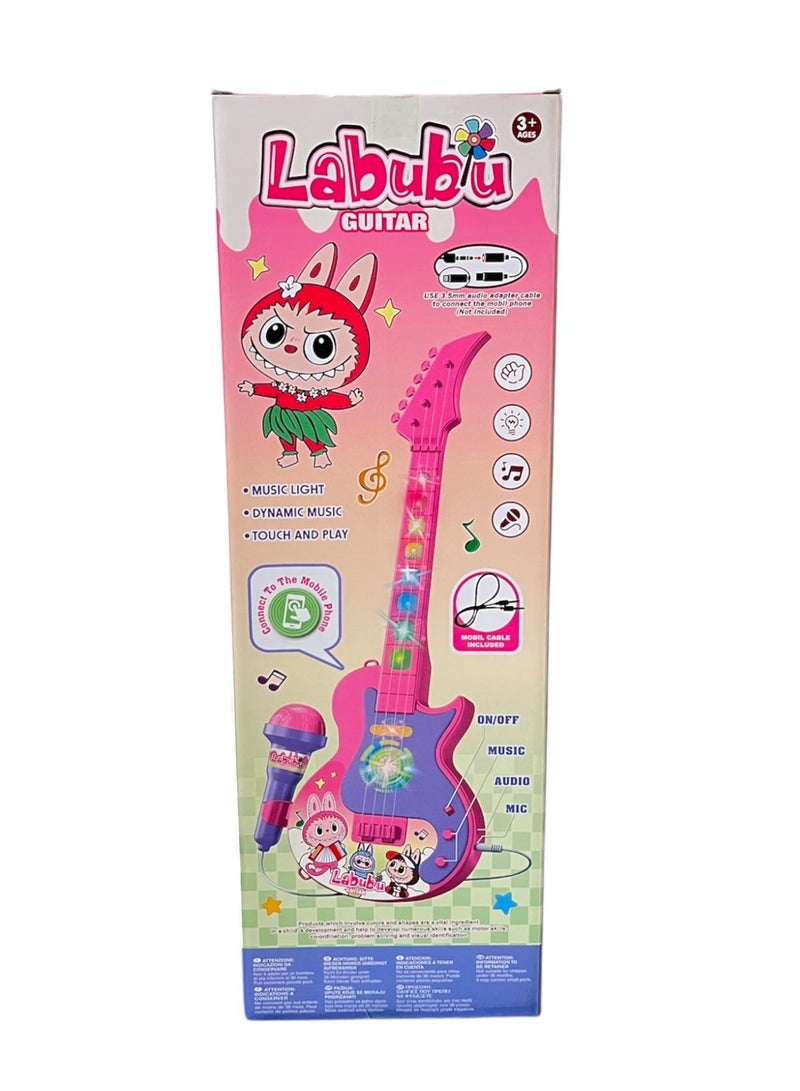 Magic Rainbow Kids Musical Guitar with Lights, Sounds, Microphone & Mobile Connection – Ultimate Fun Learning Play Set - Image 2