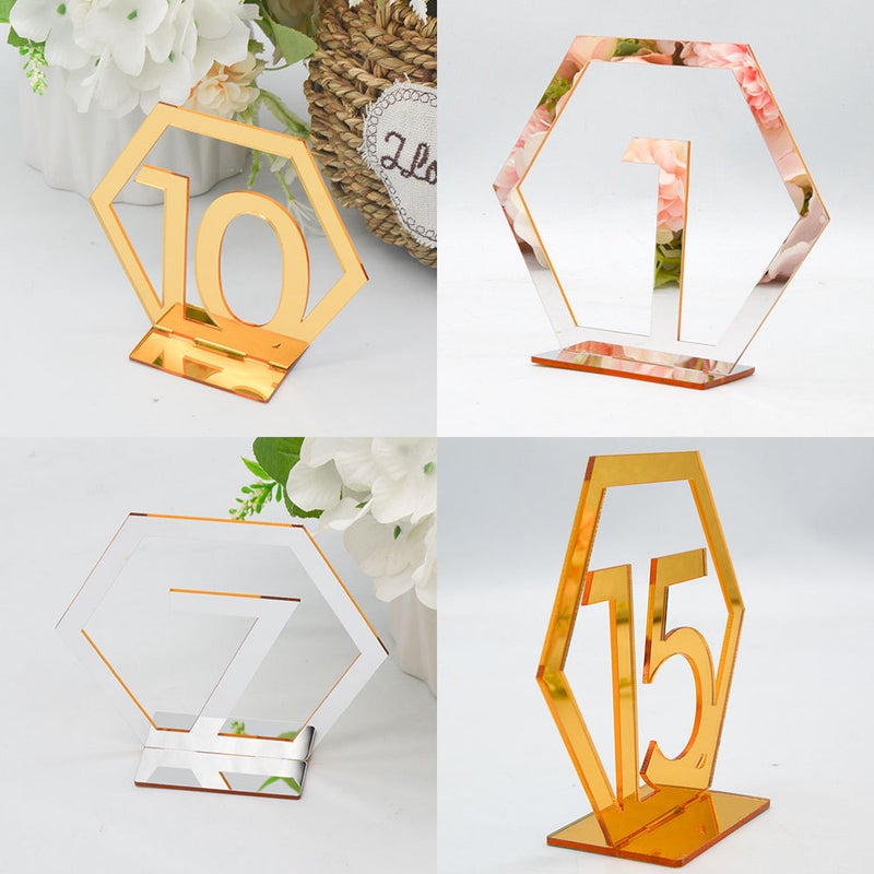 Bt050-089 Three-Dimensional Acrylic Digital Wedding Table Number Plate Table Seat Plate Diy Mirror Table - Image 4