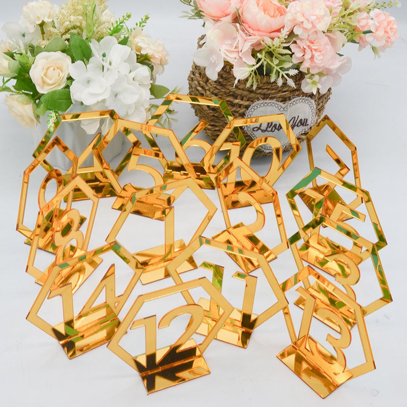 Bt050-089 Three-Dimensional Acrylic Digital Wedding Table Number Plate Table Seat Plate Diy Mirror Table - Image 5