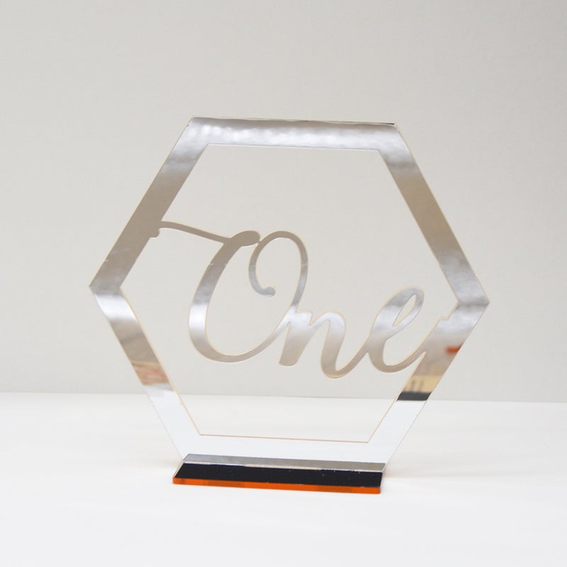 Bt050-089 Three-Dimensional Acrylic Digital Wedding Table Number Plate Table Seat Plate Diy Mirror Table - Image 1
