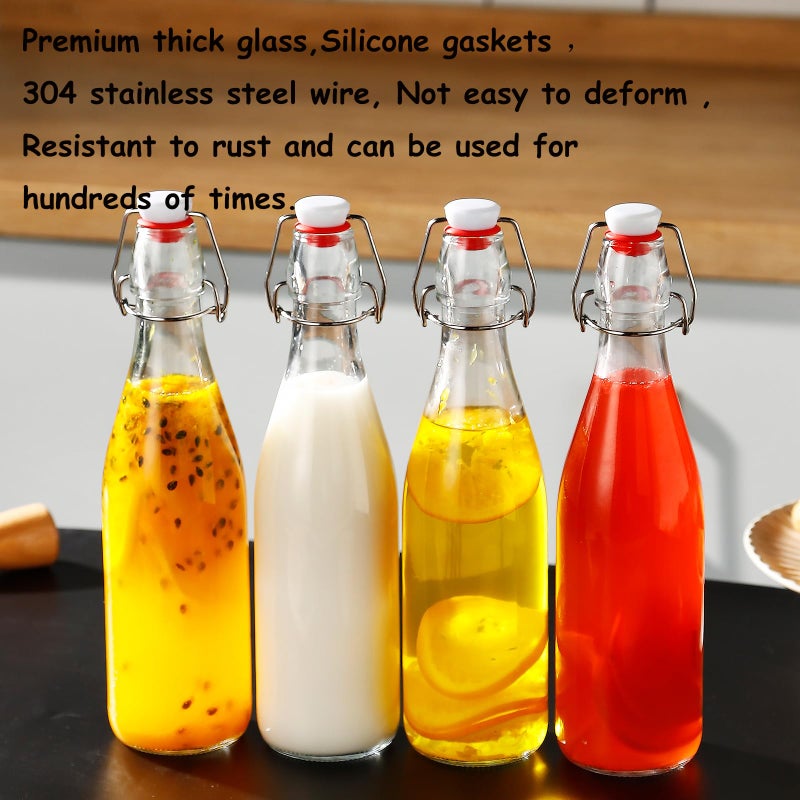 ZEBEIYU 32oz Beer Bottle,Swing Top Glass Kombucha Bottles with Stoppers for Brewing, Beverages, Smoothies, Kefir, Beer, Soda, Juicing, Kombucha, Oil, Water, Milk, Vinegar(4 Pack) - Image 3