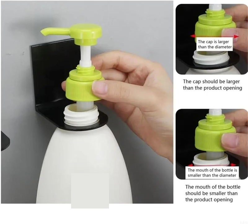 Shower Bottle Holder 10Pcs Wall Sticker Shower Gel Bottle Holder Shampoo Hand Soap Hook for Bathroom Dispensers(Black,Large) - Image 3