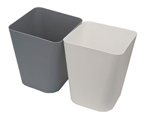Feiupe 1.6 Gallon Small Trash Can Wastebasket for Kitchen Office Bathroom,Pack of 2(White+Gray) - Image 2