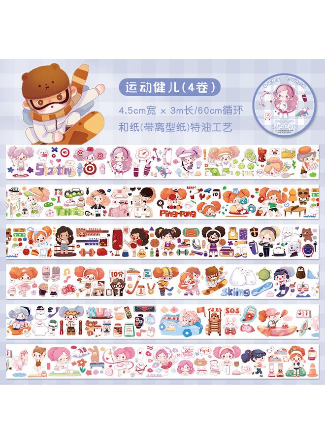 Bluejw Cartoon Cute Tape Sticker Roll New Online Red Hand Account Decorative Sticker Suit Diy Hand Account Creative Material - Image 1