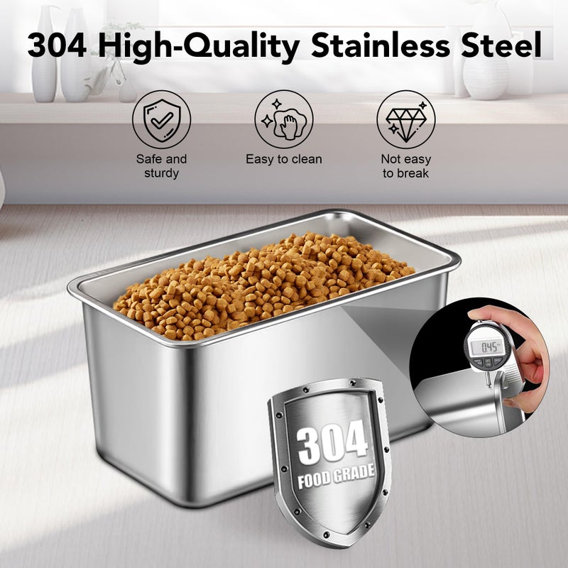 Newget Dog Food Storage Container Stainless Steel with Scoop, 16-lb/11-lb Airtight Metal Pet Food Storage Bin, Cat Food Container for Dry Dog, Cat Food, Bird Seed, Keep Food Fresh, White - Image 4