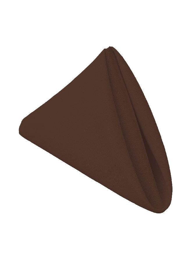 Gee Di Moda Cloth Napkins - 17 x 17 Inch Chocolate Solid Washable Polyester Dinner Napkins - Set of 12 Napkins with Hemmed Edges - Great for Weddings, Parties, Holiday Dinner & More - Image 3