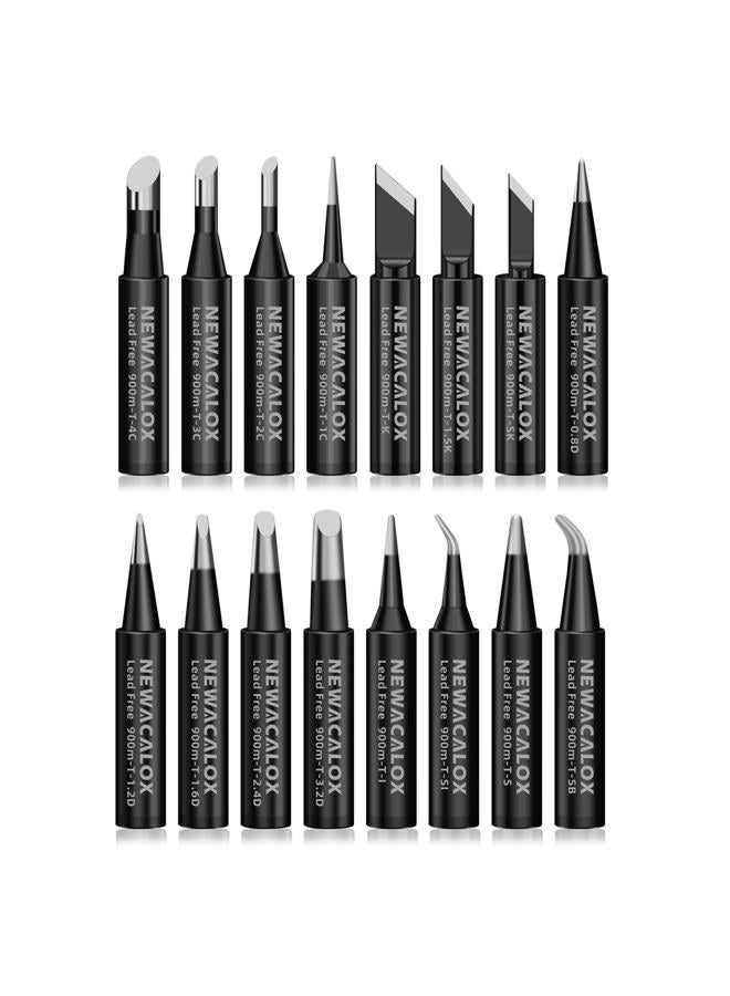 NEWACALOX 16pcs Solder Tips 900M Soldering Iron Lead-free Tips Replacement, Welding Needle Tip for Yihua,Vastar,Tabiger, solder iron/HAKKO 888D 936 937 969 Micro Soldering Station - Image 1