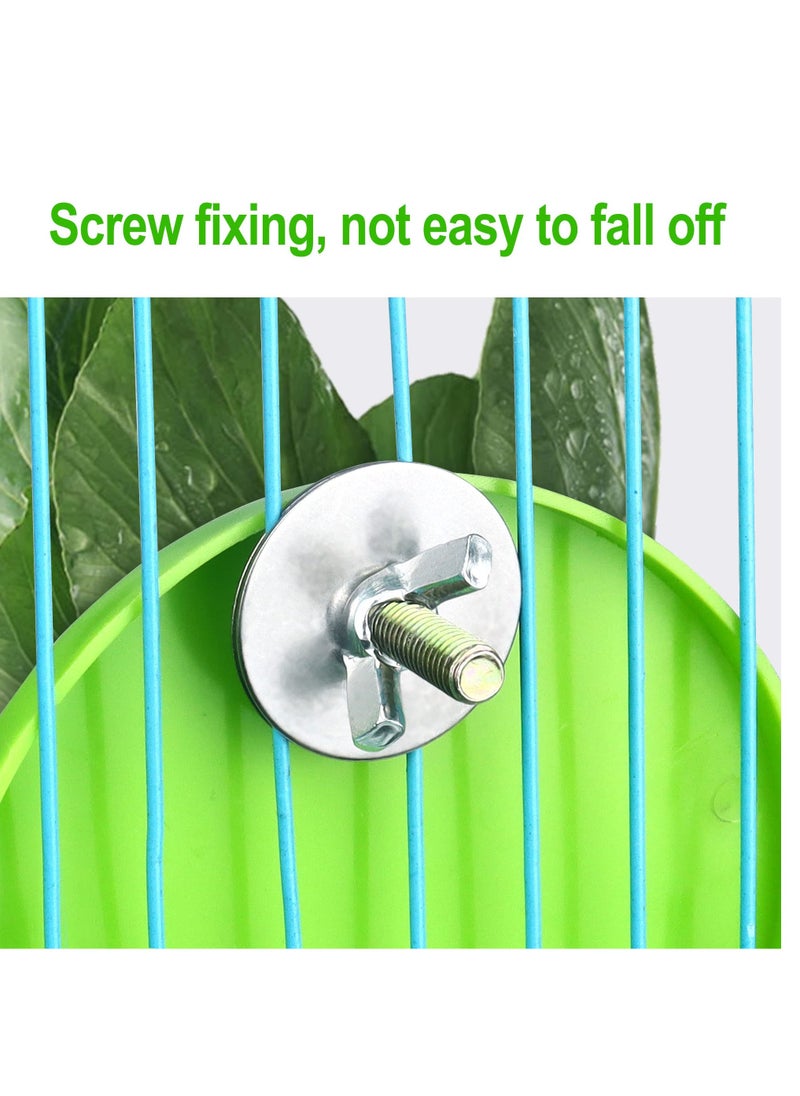 2Pcs Birds Water Food Container +Bird Cage Fruit Vegetable Holder Feeder, Parrot Feeder Hanging Food Bowl, Pet Vegetable Rack Baskets with Stand Perch for Parakeet Budgies Cockatiel Lovebirds, green
