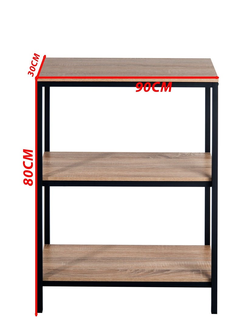 Home Gallery - Home gallery Industrial Style 3-Shelf Bookcase 90X80X30 - Image 1