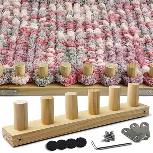 UCDRMA Chunky Blanket Loom Knitting Set, 1PCS Refill Chunky Yarn Blanket Knit Loom with Anti-Slip Pads, 13in/33cm Wooden Loom for Chunky Blanket, Chunky Knit Blanket Crochet Loom for Beginners - Image 1
