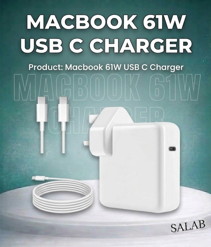 Salab Charger 61W USB C Charger Power Adapter 16 15 13 inch, 2018 2019 2020 13 inch - Image 1