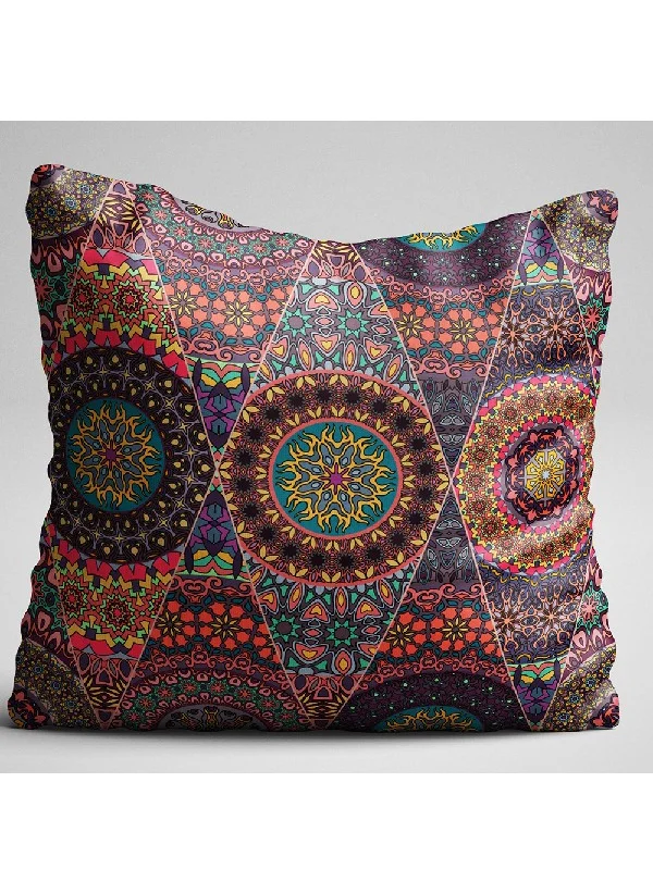 Cango Home Pink Multicolor Retro Vintage Patterned Digital Printed Double Sided Cushion Cover - Otyk036-Ct