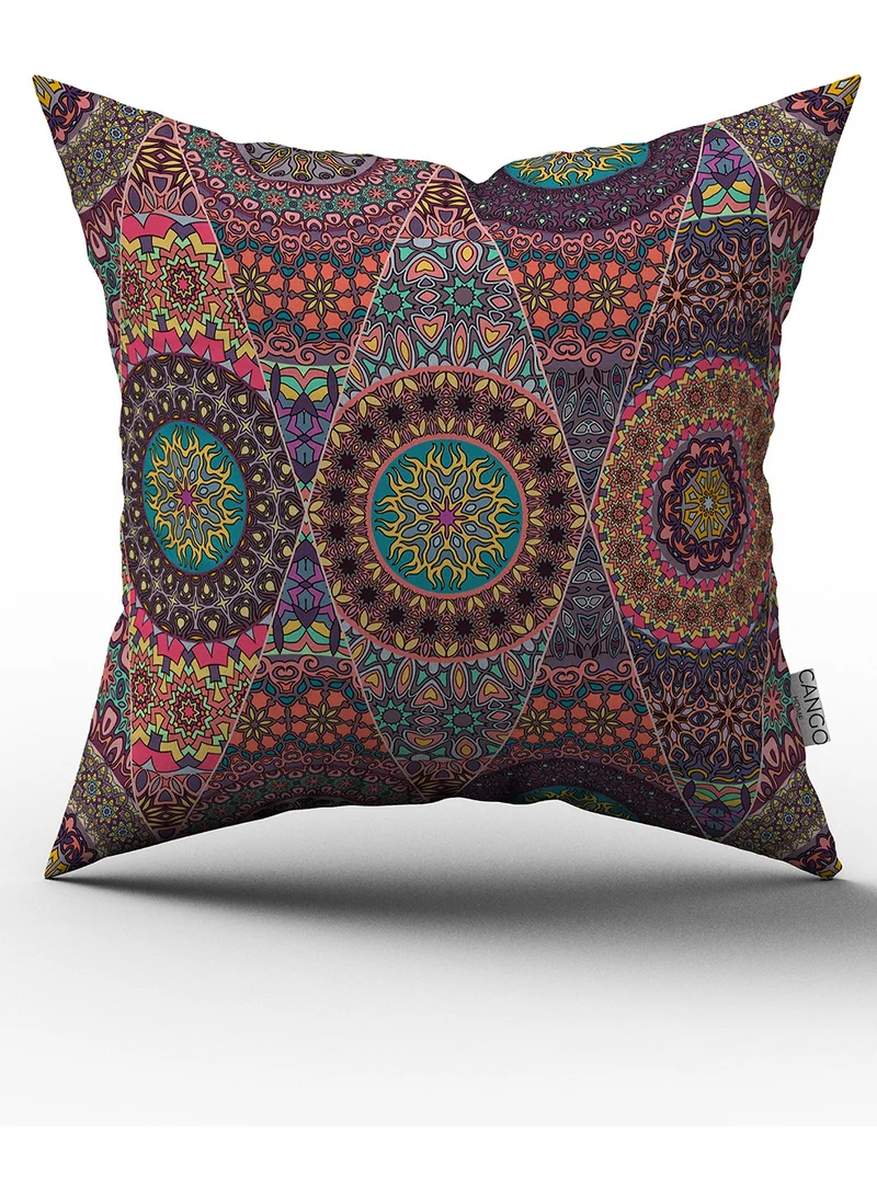 Cango Home Pink Multicolor Retro Vintage Patterned Digital Printed Double Sided Cushion Cover - Otyk036-Ct