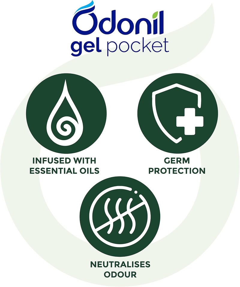 Odonil Gel Pocket -Wild Forest - 10g | Infused with Essential Oils | Germ Protection | Lasts Up to 30 days | Air Freshener for Bathroom and Toilet - Image 3