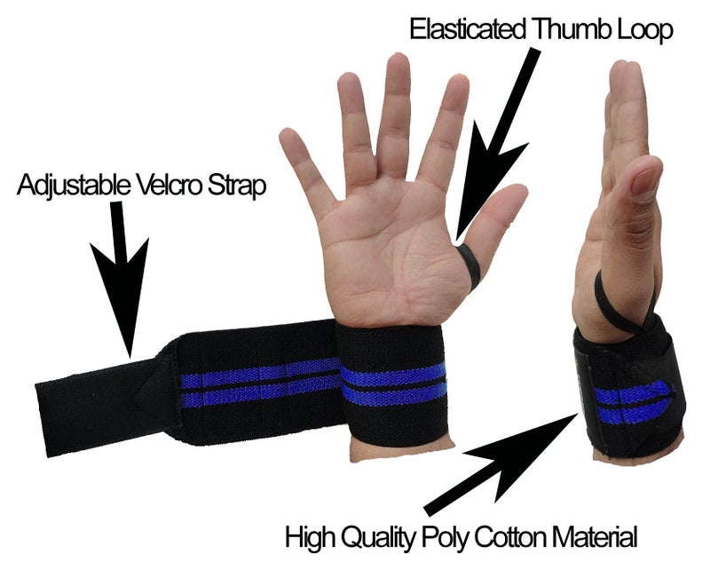 Kobo WTA-04 Cotton Wrist Support (Black/Blue) - Image 5