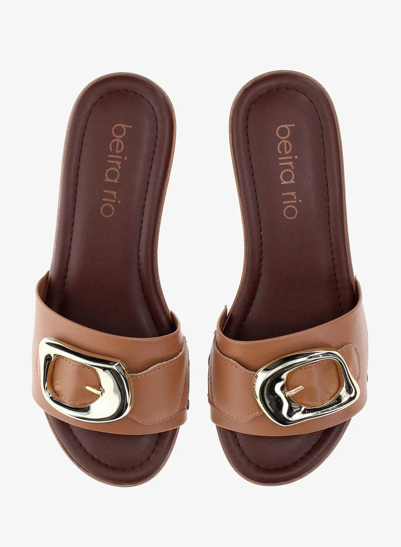 Beira Rio Camel Beira Rio Women’s Flat Summer Footwear – Lightweight Slip-On Comfort with Stylish Casual Design for Women | Best Price UAE