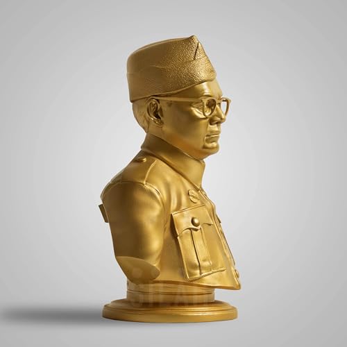 SILAII Netaji Subhas Chandra Bose Sculpture (Gold, 8 INCH) - Image 4