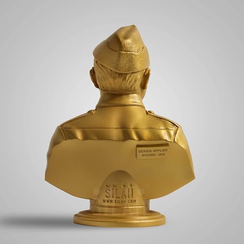 SILAII Netaji Subhas Chandra Bose Sculpture (Gold, 8 INCH) - Image 5