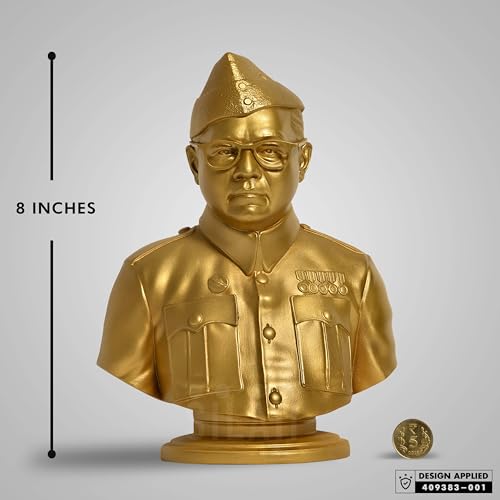 SILAII Netaji Subhas Chandra Bose Sculpture (Gold, 8 INCH) - Image 2