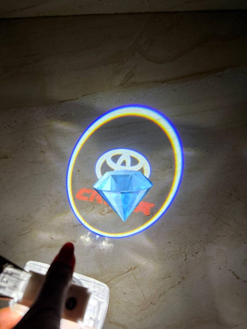 CarOxygen Car Oxygen LED Welcome Logo Entry Plug and Play Ghost Shadow Projector Car Door Light for Toyota Innova Crysta (red) - 2 Pieces (2) - Image 1