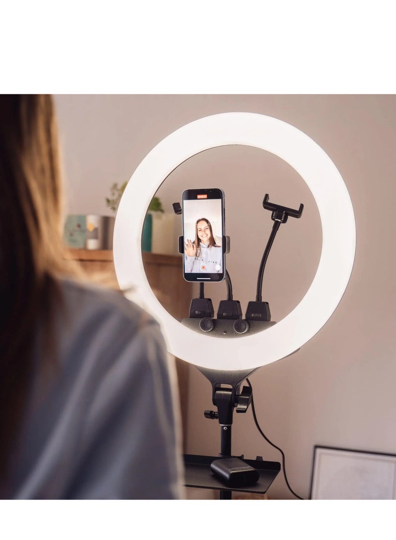 CRI97 Professional Ringlight Kit 55W Size 18 inch Photo Studio Beauty Phone Photography LED Ring Light Dimmable 3200K-5600K with Tripod Stand Remote and Battery Slot Plate For Selfie Makeup live streaming - Image 3