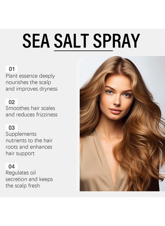 HOEGOA Sea Salt Spray For Hair, Sea Salt Hair Spray with Aloe Vera And Red Algae Extract, Regulates Oil Secretion And Keeps The Scalp Fresh, Beach Hair Spray, 100ml/3.38fl oz - Image 4